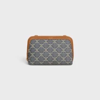 Clutch on Chain in Jacquard Triomphe All Over