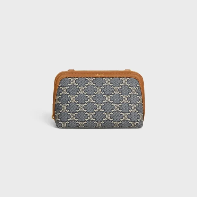 Clutch on Chain in Jacquard Triomphe All Over