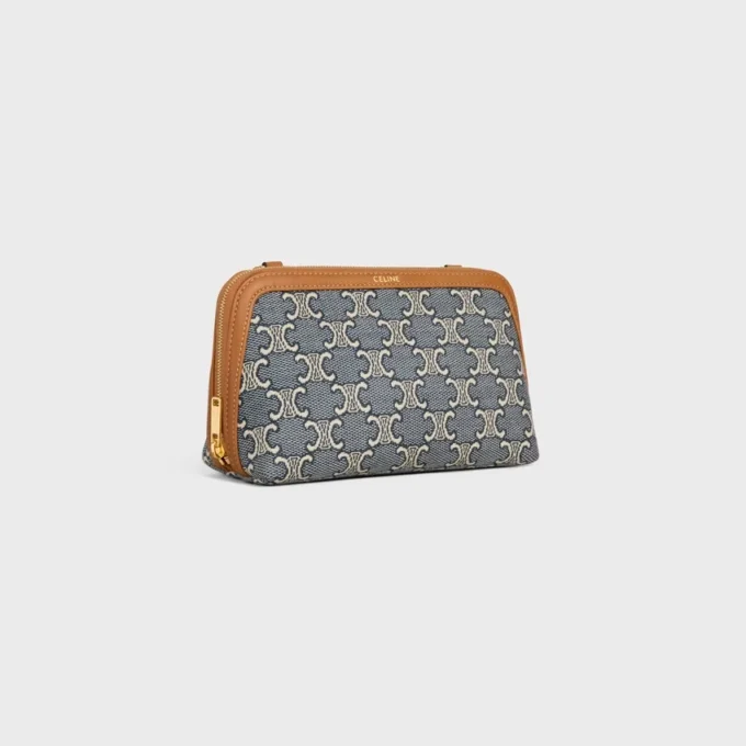 Clutch on Chain in Jacquard Triomphe All Over