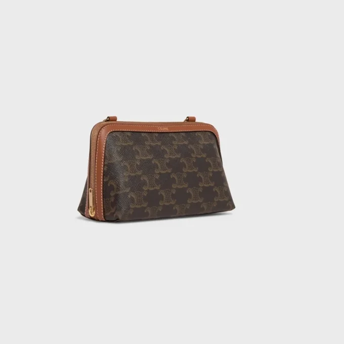 Clutch on Chain in Triomphe Canvas and Lambskin