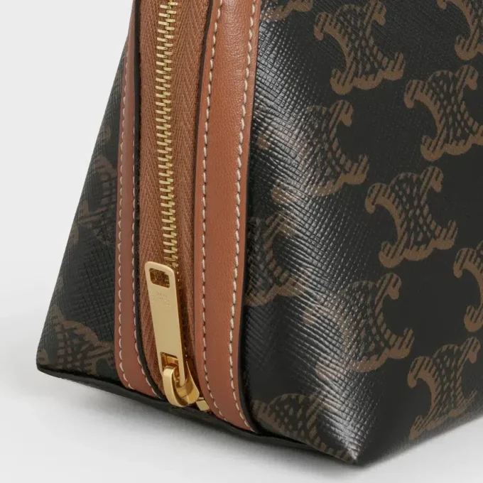 Clutch on Chain in Triomphe Canvas and Lambskin