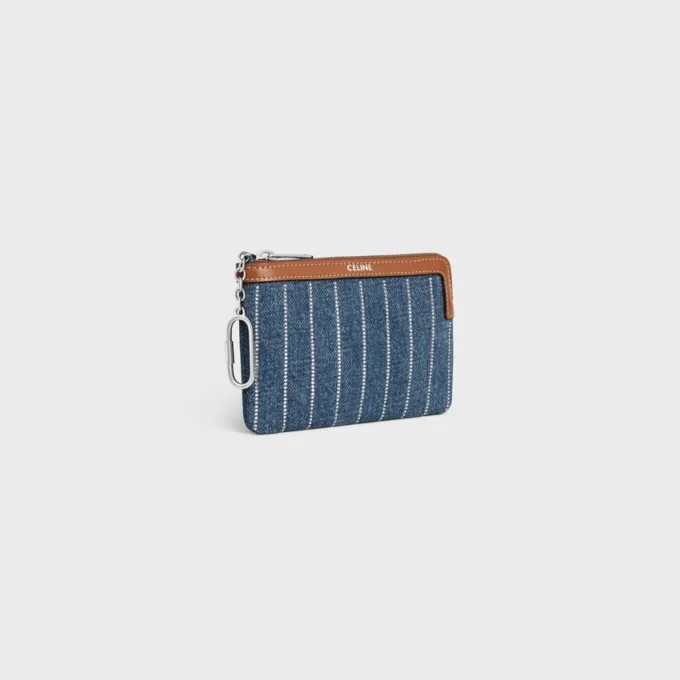 Coin Purse in Striped Denim with Strass Coin Purse in Striped Denim with Strass