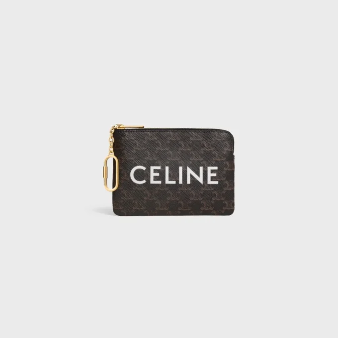 Coin Purse in Triomphe Canvas with Celine Print Coin Purse in Triomphe Canvas with Celine Print