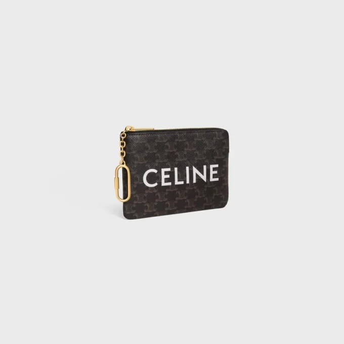 Coin Purse in Triomphe Canvas with Celine Print Coin Purse in Triomphe Canvas with Celine Print