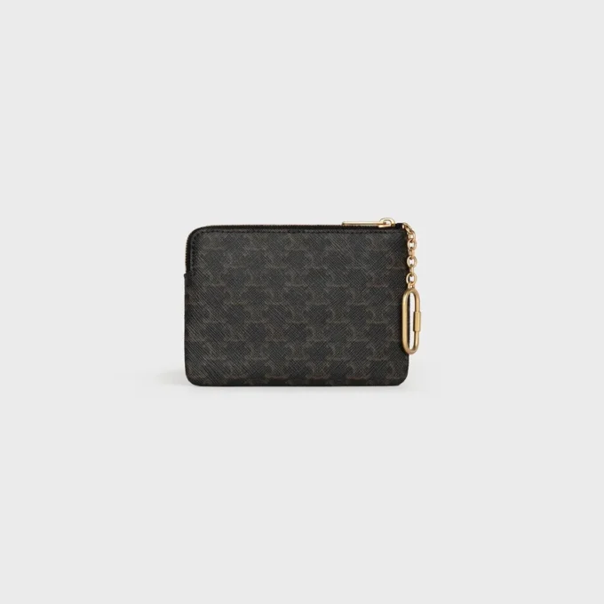 Coin Purse in Triomphe Canvas with Celine Print Coin Purse in Triomphe Canvas with Celine Print