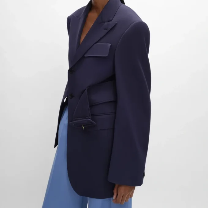 Colonne Jacket in Grain De Poudre Wool