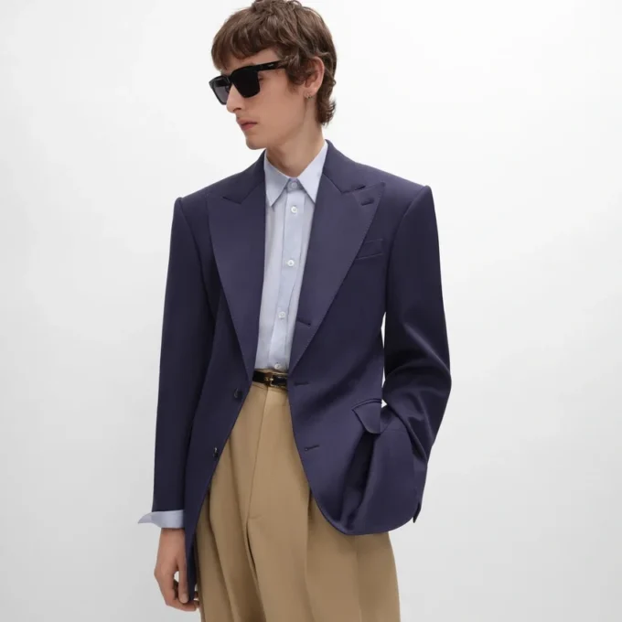 Colonne Jacket in Grain De Poudre Wool