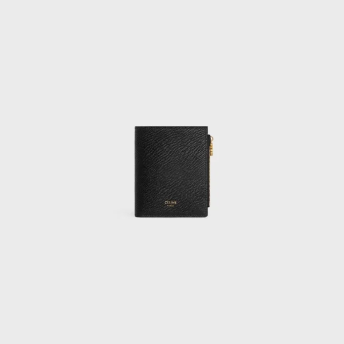 Compact Wallet Triomphe Charms in Grained Calfskin
