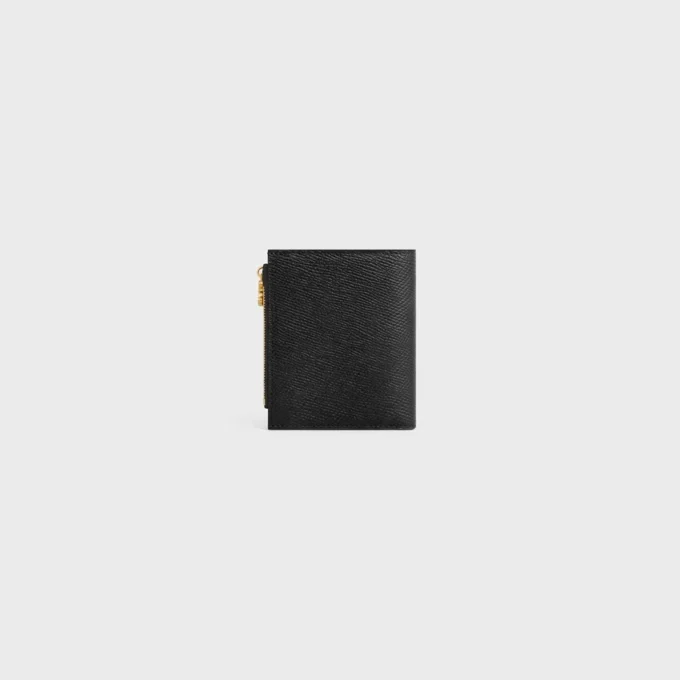 Compact Wallet Triomphe Charms in Grained Calfskin