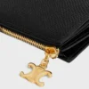 Compact Wallet Triomphe Charms in Grained Calfskin