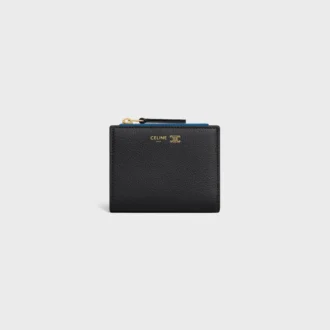 Compact Wallet Triomphe Stamp in Supple Grained Calfskin