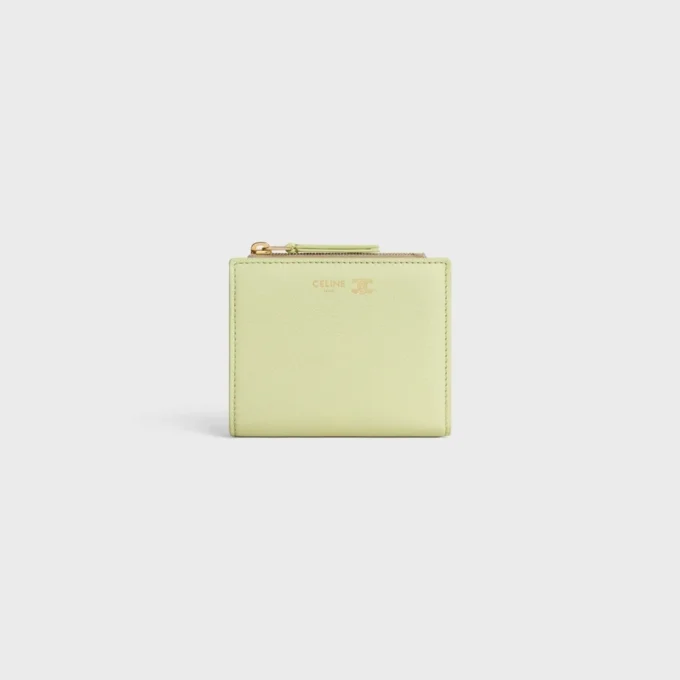 Compact Wallet Triomphe Stamp in Supple Grained Calfskin