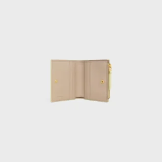 Compact Wallet Triomphe Stamp in Supple Grained Calfskin
