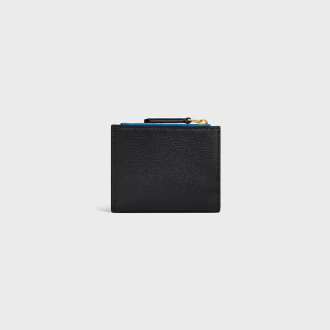 Compact Wallet Triomphe Stamp in Supple Grained Calfskin