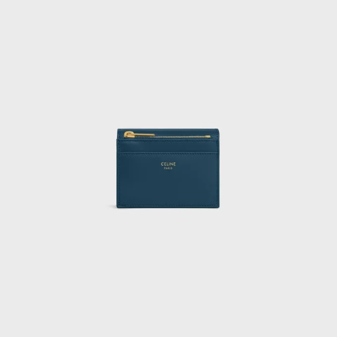 Compact Wallet with Coin Triomphe in Shiny Calfskin