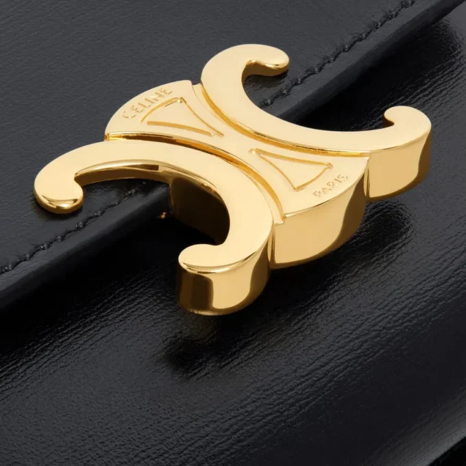 Compact Wallet with Coin Triomphe in Shiny Calfskin