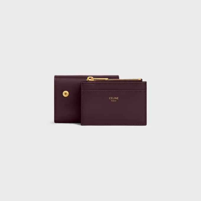 Compact Wallet with Coin Triomphe in Shiny Calfskin