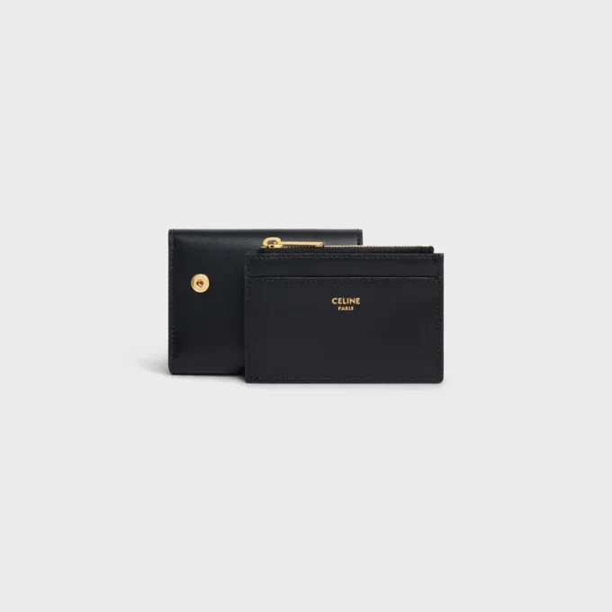 Compact Wallet with Coin Triomphe in Shiny Calfskin