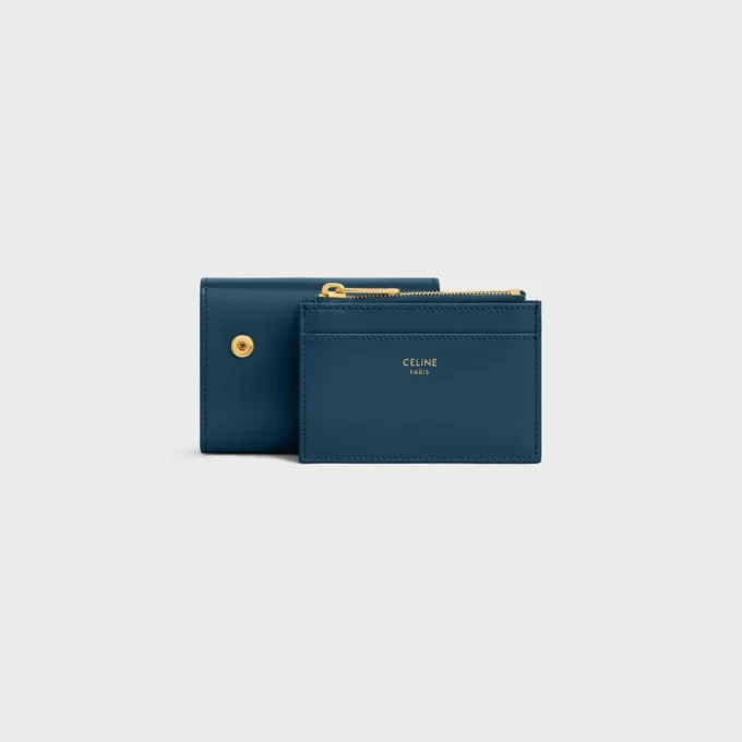 Compact Wallet with Coin Triomphe in Shiny Calfskin