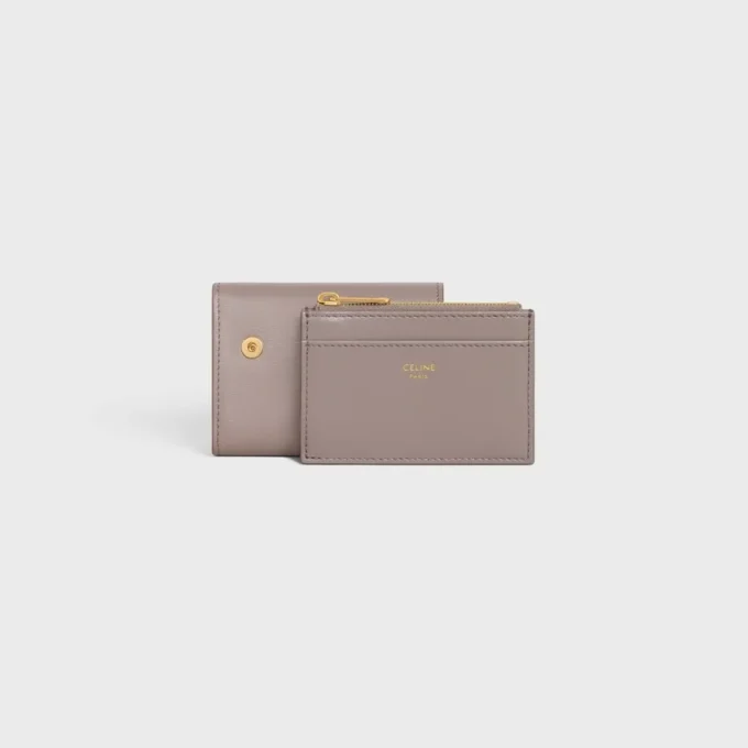 Compact Wallet with Coin Triomphe in Shiny Calfskin