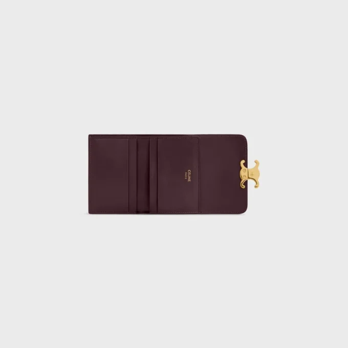 Compact Wallet with Coin Triomphe in Shiny Calfskin