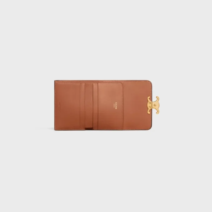 Compact Wallet with Coin Triomphe in Triomphe Canvas Compact Wallet with Coin Triomphe in Triomphe Canvas