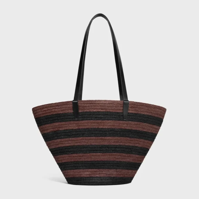 Couffin Celine Classic Panier in Striped Raffia and Calfskin Couffin Celine Classic Panier in Striped Raffia and Calfskin