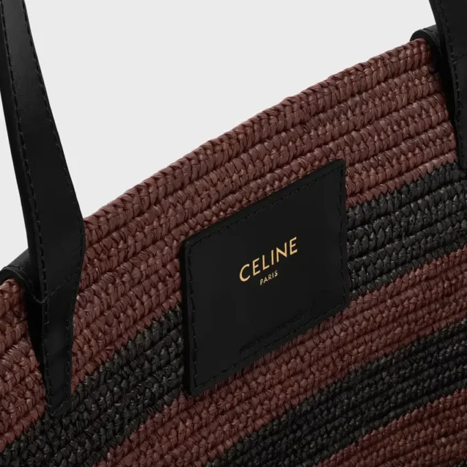 Couffin Celine Classic Panier in Striped Raffia and Calfskin Couffin Celine Classic Panier in Striped Raffia and Calfskin