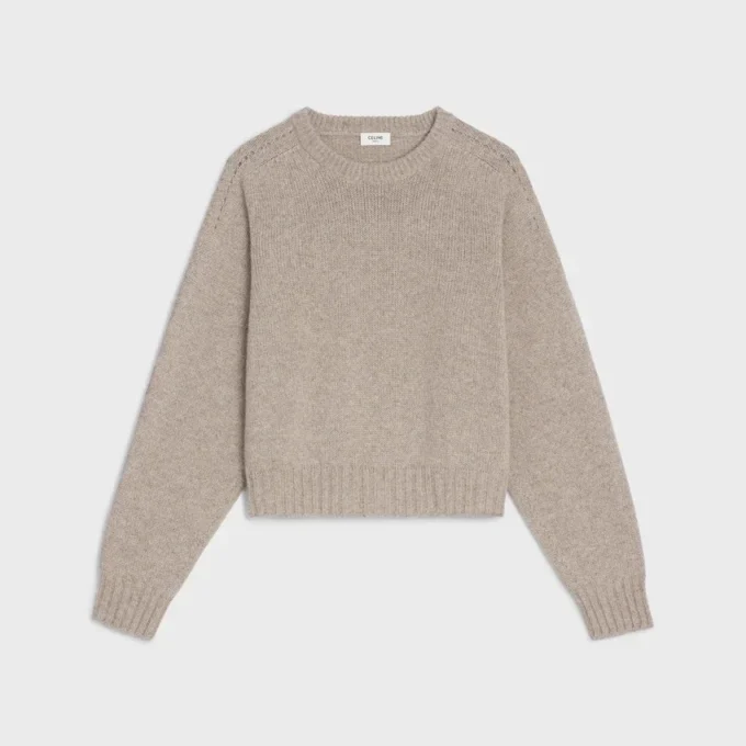 Crew Neck Sweater in Seamless Cashmere Crew Neck Sweater in Seamless Cashmere