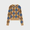 Crewneck Sweater in Argyle Wool Crewneck Sweater in Argyle Wool