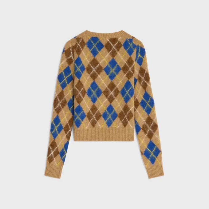 Crewneck Sweater in Argyle Wool Crewneck Sweater in Argyle Wool