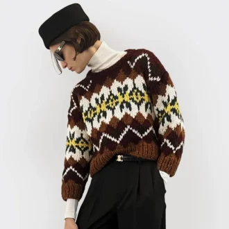 Crewneck Sweater in Fair Isle Wool
