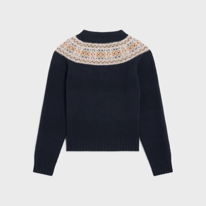 Crewneck Sweater in Triomphe Fair Isle Wool Crewneck Sweater in Triomphe Fair Isle Wool