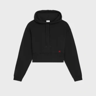 Cropped Hoodie in Cotton Fleece