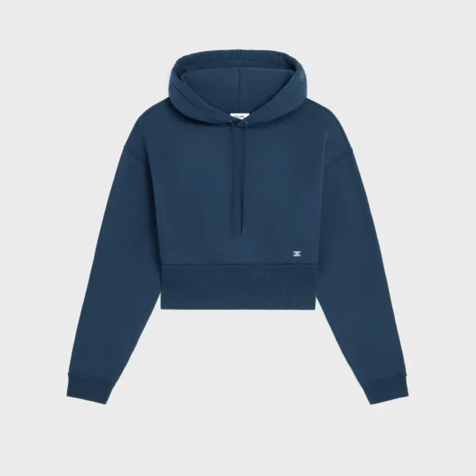 Cropped Hoodie in Cotton Fleece Cropped Hoodie in Cotton Fleece
