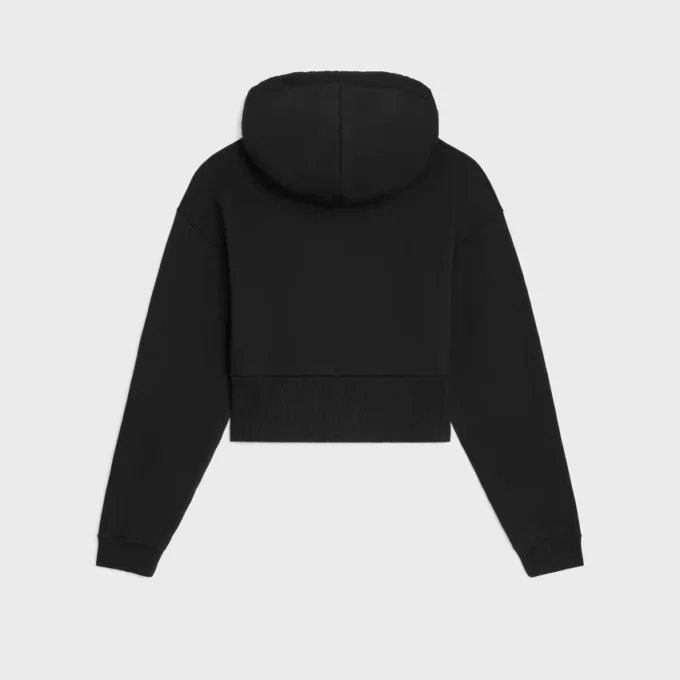 Cropped Hoodie in Cotton Fleece Cropped Hoodie in Cotton Fleece