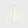 Cropped Lavalliere Shirt in Silk Twill Cropped Lavalliere Shirt in Silk Twill