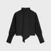 Cropped Lavalliere Shirt in Silk Twill Cropped Lavalliere Shirt in Silk Twill