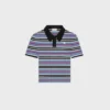 Cropped Polo in Striped Cotton Cropped Polo in Striped Cotton