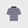 Cropped Polo in Striped Cotton Cropped Polo in Striped Cotton