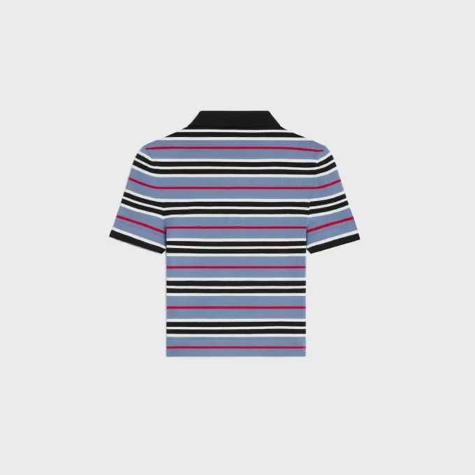 Cropped Polo in Striped Cotton Cropped Polo in Striped Cotton