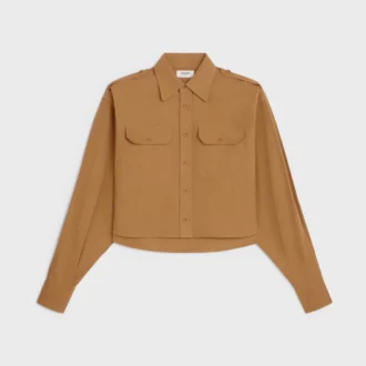 Cropped Shirt in Cotton and Linen Cloth