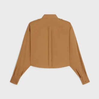 Cropped Shirt in Cotton and Linen Cloth