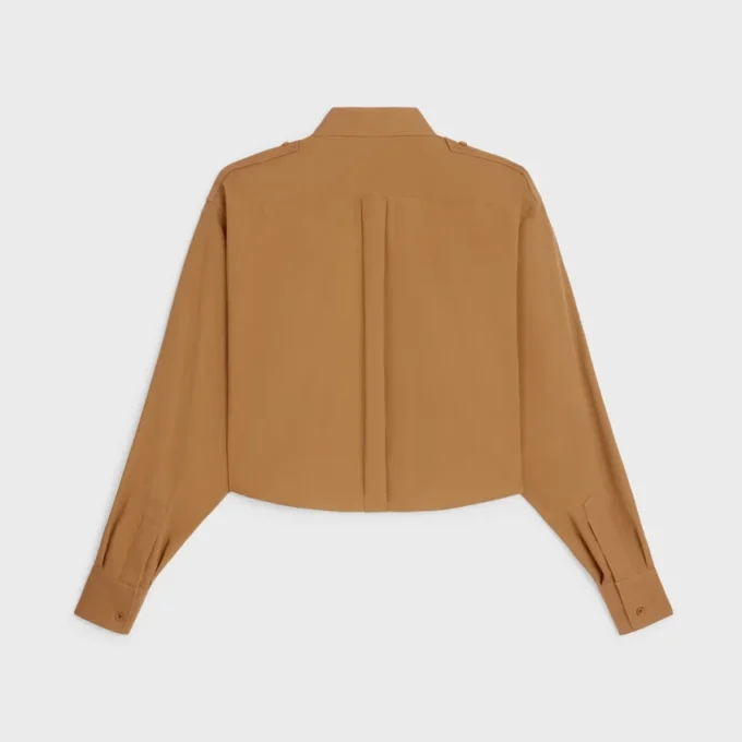 Cropped Shirt in Cotton and Linen Cloth Cropped Shirt in Cotton and Linen Cloth