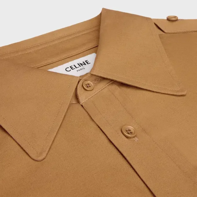 Cropped Shirt in Cotton and Linen Cloth Cropped Shirt in Cotton and Linen Cloth