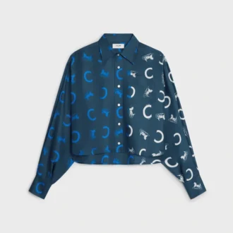 Cropped Shirt in Silk Twill