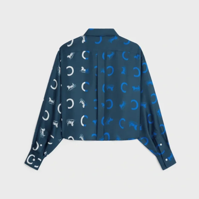 Cropped Shirt in Silk Twill Cropped Shirt in Silk Twill