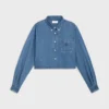 Cropped Shirt in Union Ocean Wash Denim Cropped Shirt in Union Ocean Wash Denim