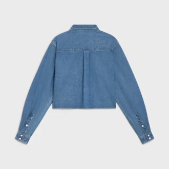 Cropped Shirt in Union Ocean Wash Denim