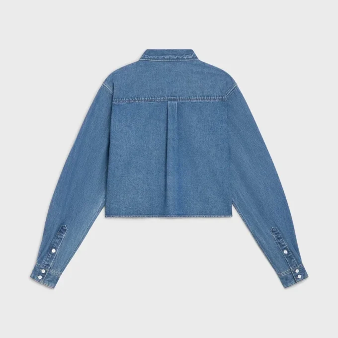 Cropped Shirt in Union Ocean Wash Denim Cropped Shirt in Union Ocean Wash Denim